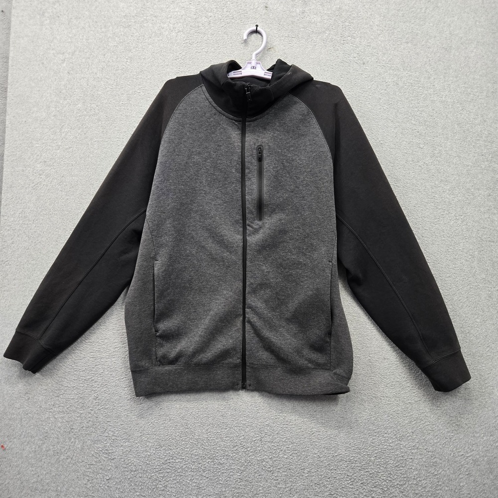 Uniqlo Men Hoodie XL/TG Gray Colorblock DRY-EX Activewear